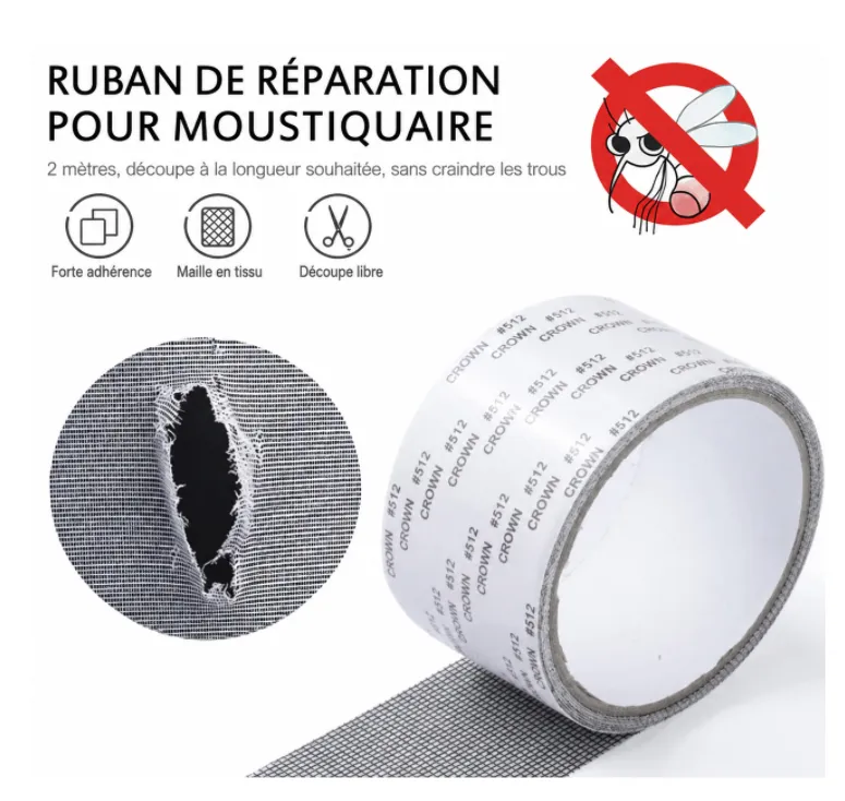 Ruban adhésif pour réparer les moustiquaires - Gris1.webp