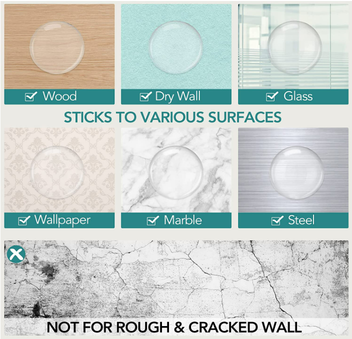 6 Protecteurs de portes Transparent en Silicone souple – 40 * 8 mm