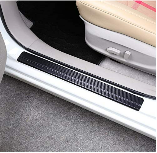 4 autocollants fibre de carbone pour porte de voiture