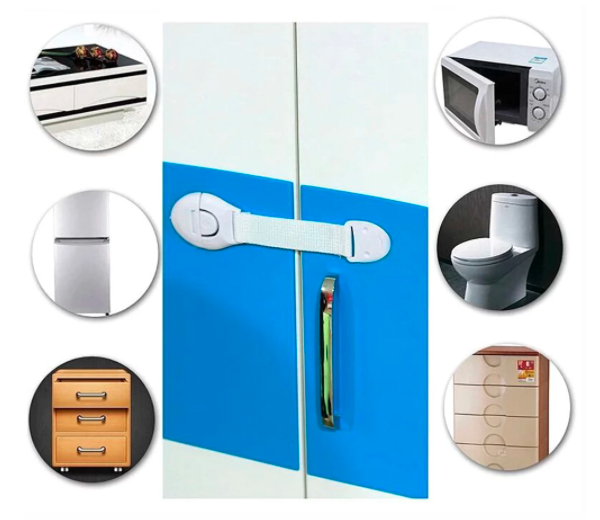 10Serrures de portes d’armoire et de tiroirs - Sécurité Bébés - Blanc