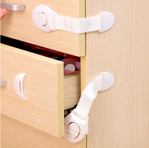 10 Serrures de portes d’armoire et de tiroirs - Sécurité Bébés Blanc