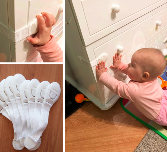 10Serrures de portes d’armoire et de tiroirs Sécurité Bébés Blanc