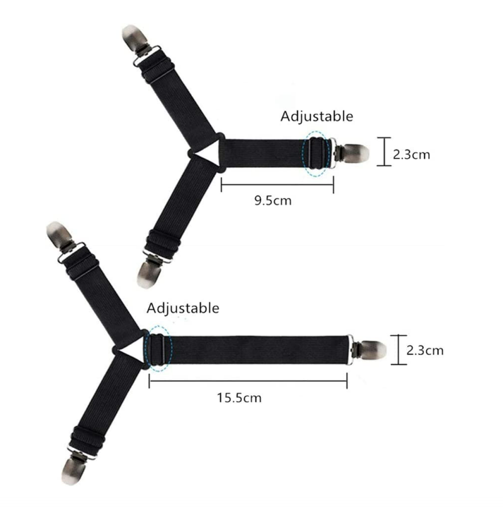 Lot de 4 attaches drap de lit - Blanc