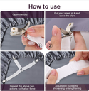 4 attaches de drap de lit - Blanc