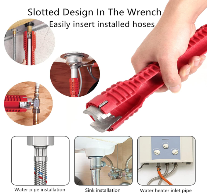 Clé d'évier 8 en 1 - outil de plomberie