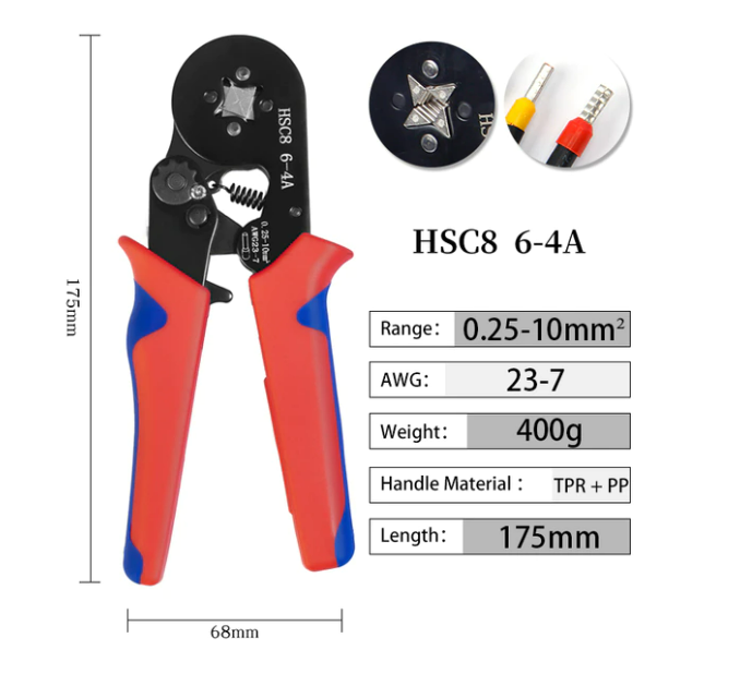 Pince à sertir - 0.25 à 10mm²