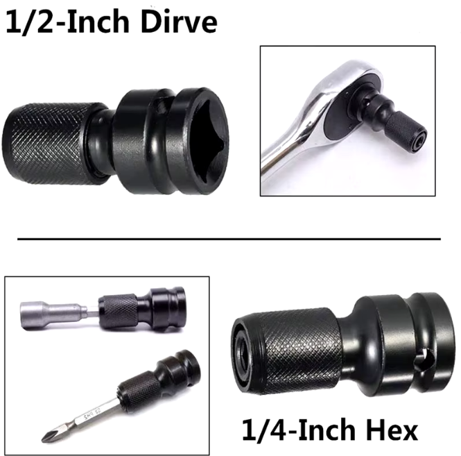 Adaptateurs de Douille 1/2" Carré à 1/4" Hexagonal
