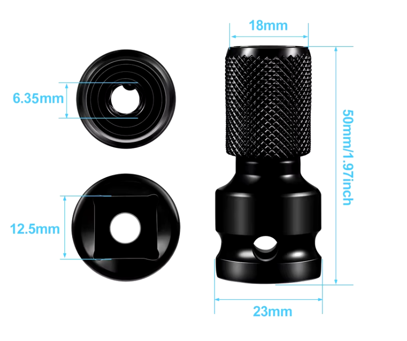 Adaptateur de Douille 1/2" à 1/4" Hexagonal