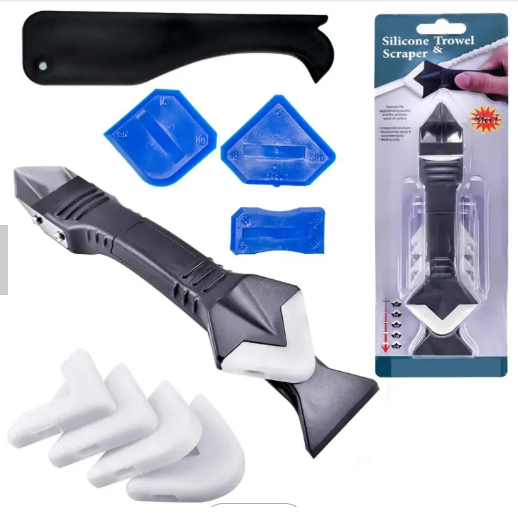 Grattoir en Silicone 5 en 1 Outil de calfeutrage multifonctionnel