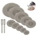 10 mini disques de coupe diamantés avec 2 mandrins