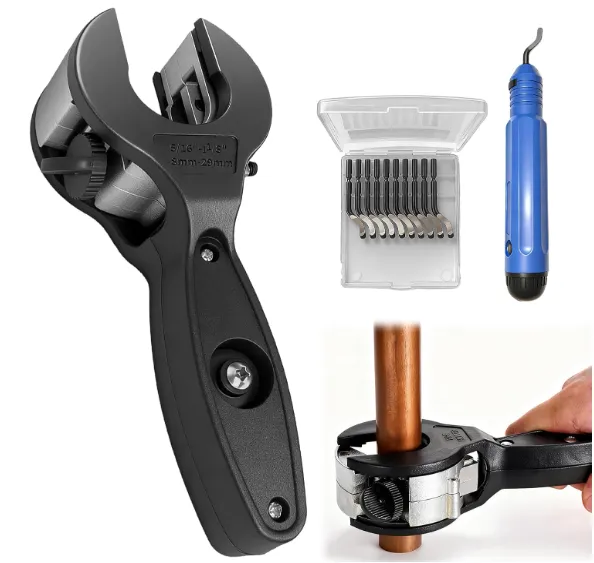 Ensemble de Coupe tubes à cliquet 8-29 mm et outils d'ébavurage avec 10 lames