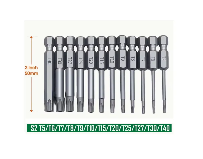 Jeu d'embouts de tournevis Torx hexagonale