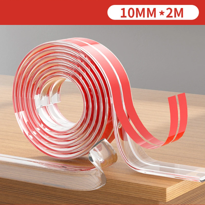 Bande protectrice de bord transparente et souple en silicone