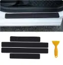 4 autocollants fibre de carbone pour pédale de porte de voiture