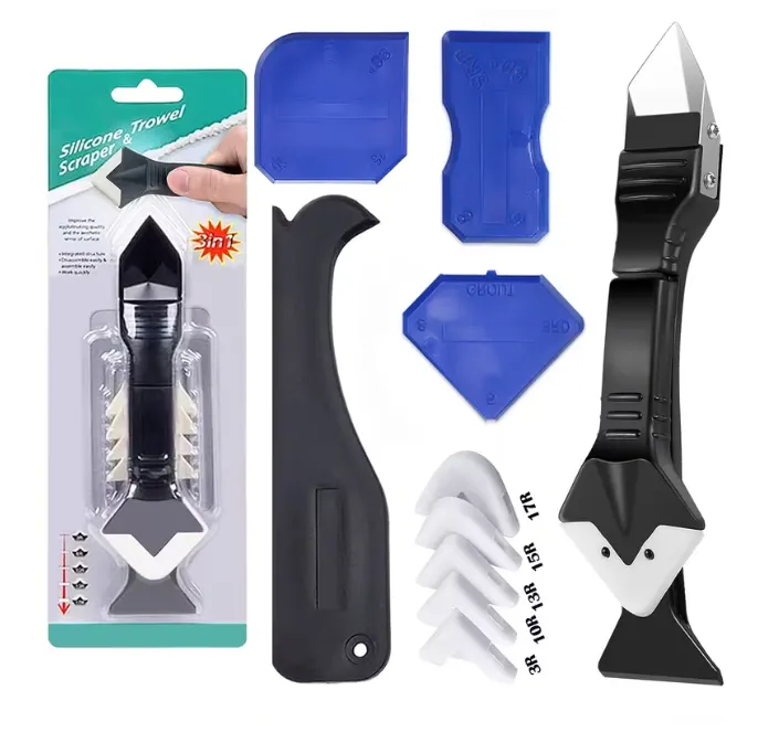 [Grattoir1] Grattoir en Silicone 5 en 1 - Outil de calfeutrage multifonctionnel