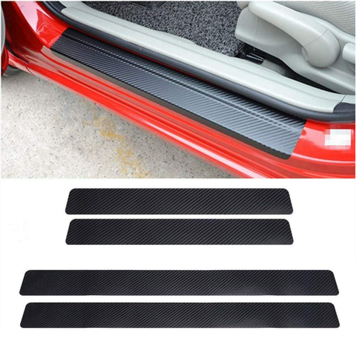[4FiberCarbon] 4 autocollants fibre de carbone pour pédale de porte de voiture