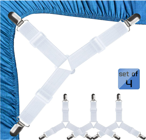 Lot de 4 attaches de drap de lit - Blanc