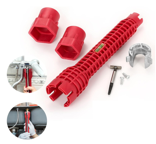 Clé de robinet et d'évier 8 en 1 - outil de plomberie