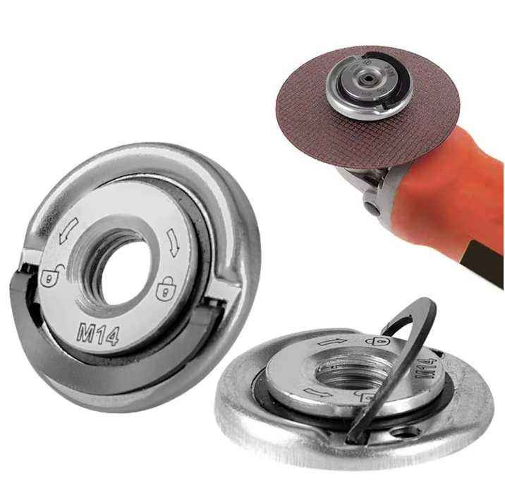 Écrou De Serrage Rapide M14 Pour Meuleuse D'angle - Sans Outil - Compatible AEG, DeWalt, Makita, Metabo... - Couple 41 Nm - Alliage Haute Résistance - 3