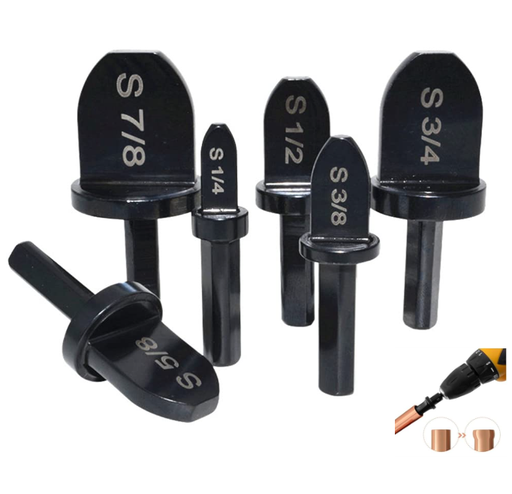 [6evasement1] 6 Embouts d’expansion de tube en cuivre – évasement -sertissage – perceuse